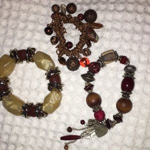Set of three bohemian bracelets